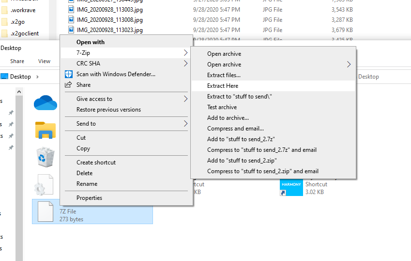 right click extract